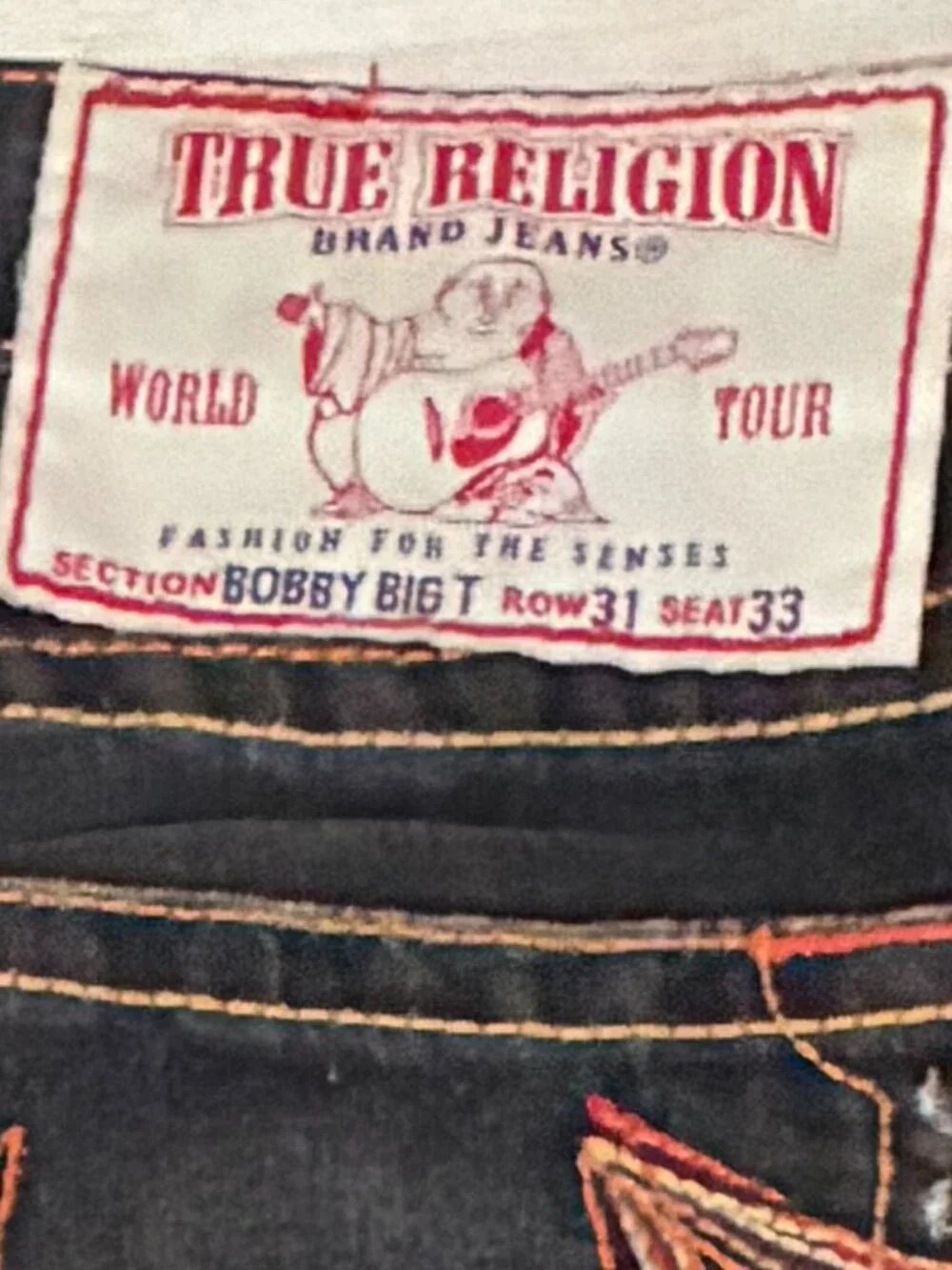 Vintage True Religion Joey Big T Flare Bootcut Jeans Black Y2K 31 (Fit Larger)